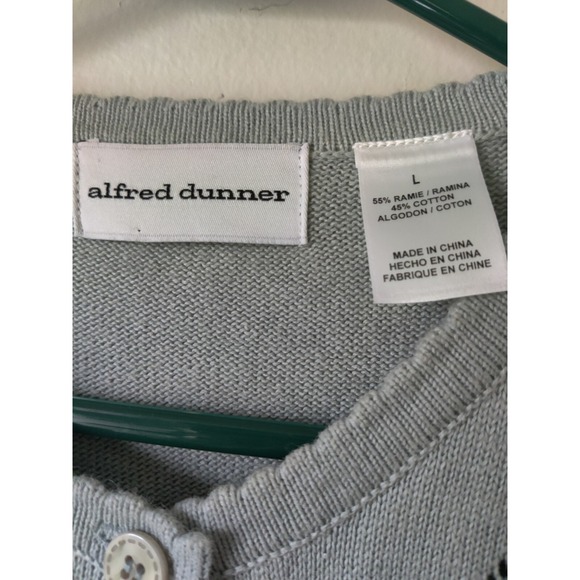 Vintage Alfred Dunner Women's Cardigan Sweater Light Blue Embroidered Size Large - Picture 4 of 5